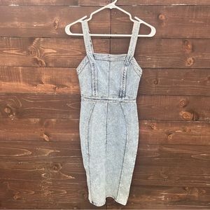 Hello Molly Washed Denim Mini Strap Dress